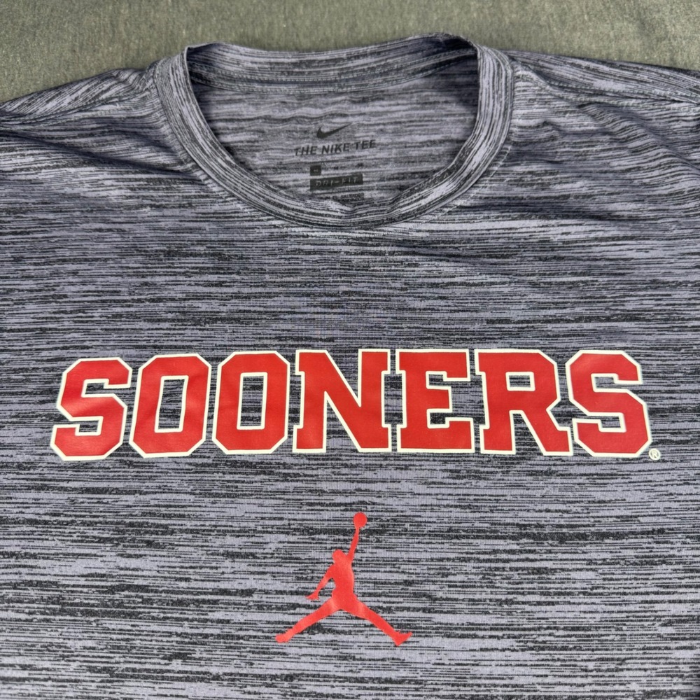Jordan Oklahoma Sooners Mens Medium Grey Space Dye Dri-FIT Long Sleeve Shirt